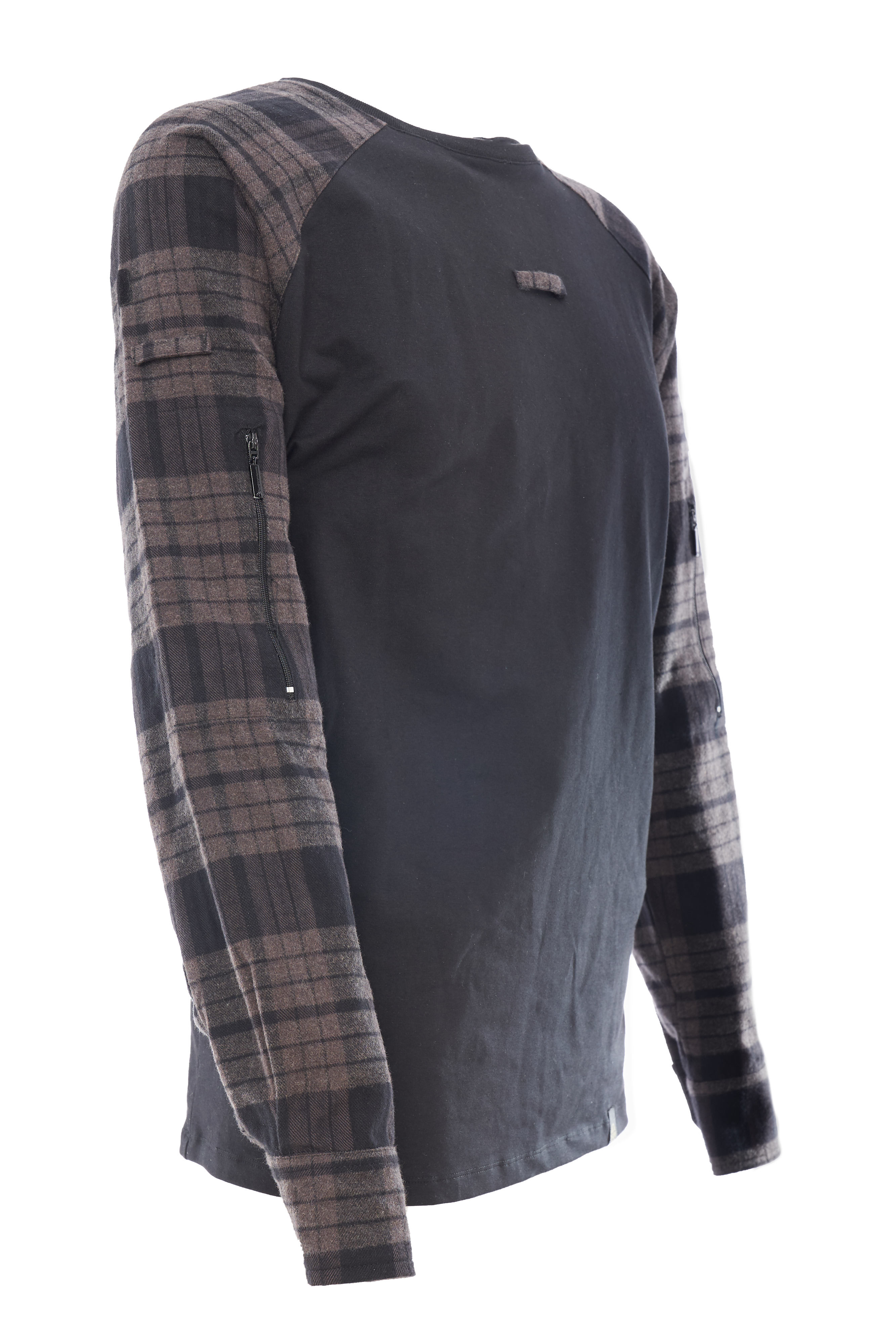 Combatshirt "FLANELL", schwarz-grau