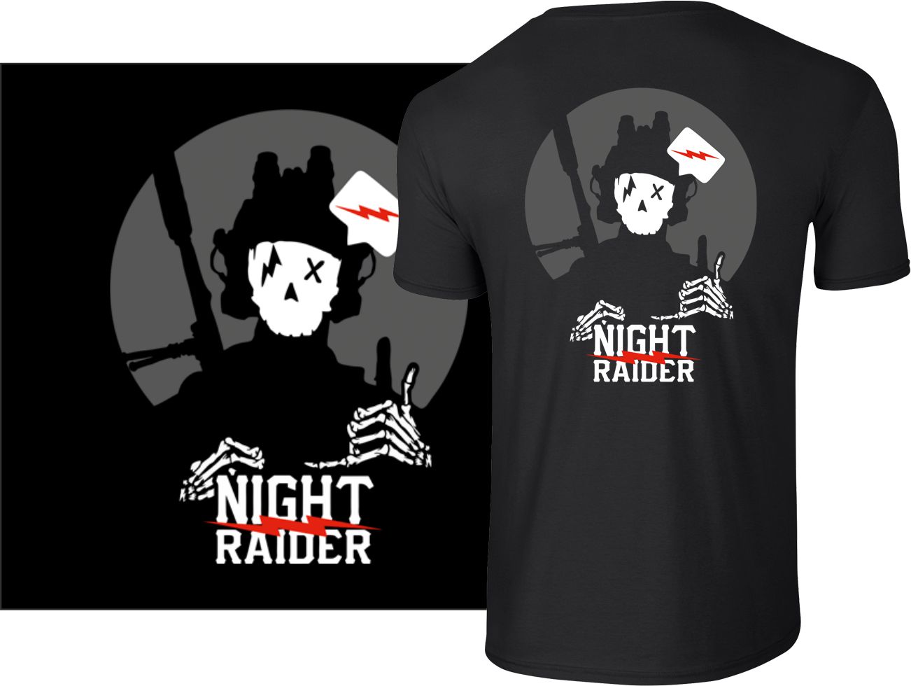 Shirt "NIGHT RAIDER", schwarz