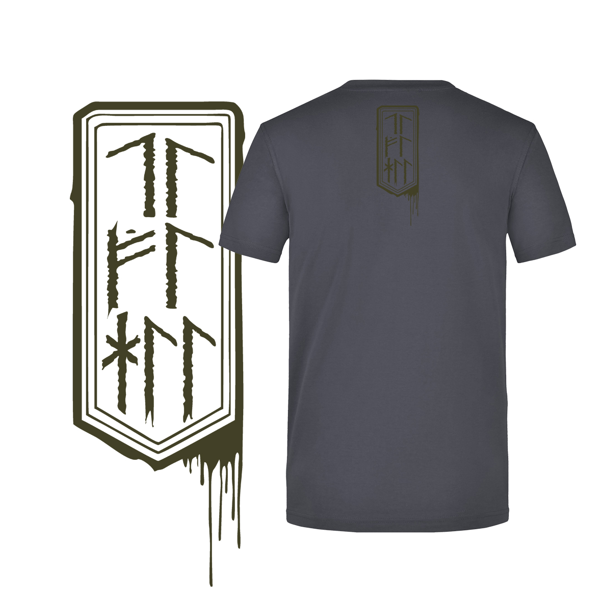 Pocket-T "RUNIC", ash grey